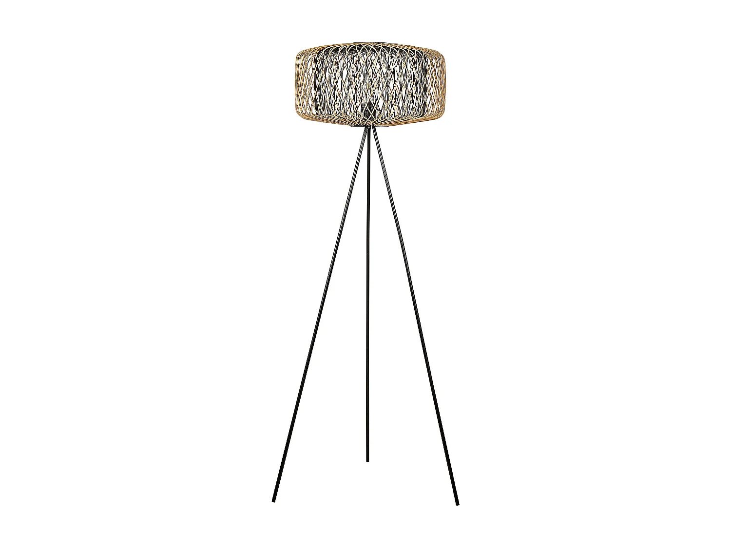 Lampa podłogowa JAVARI Drewno bambusowe Czarny 1751229