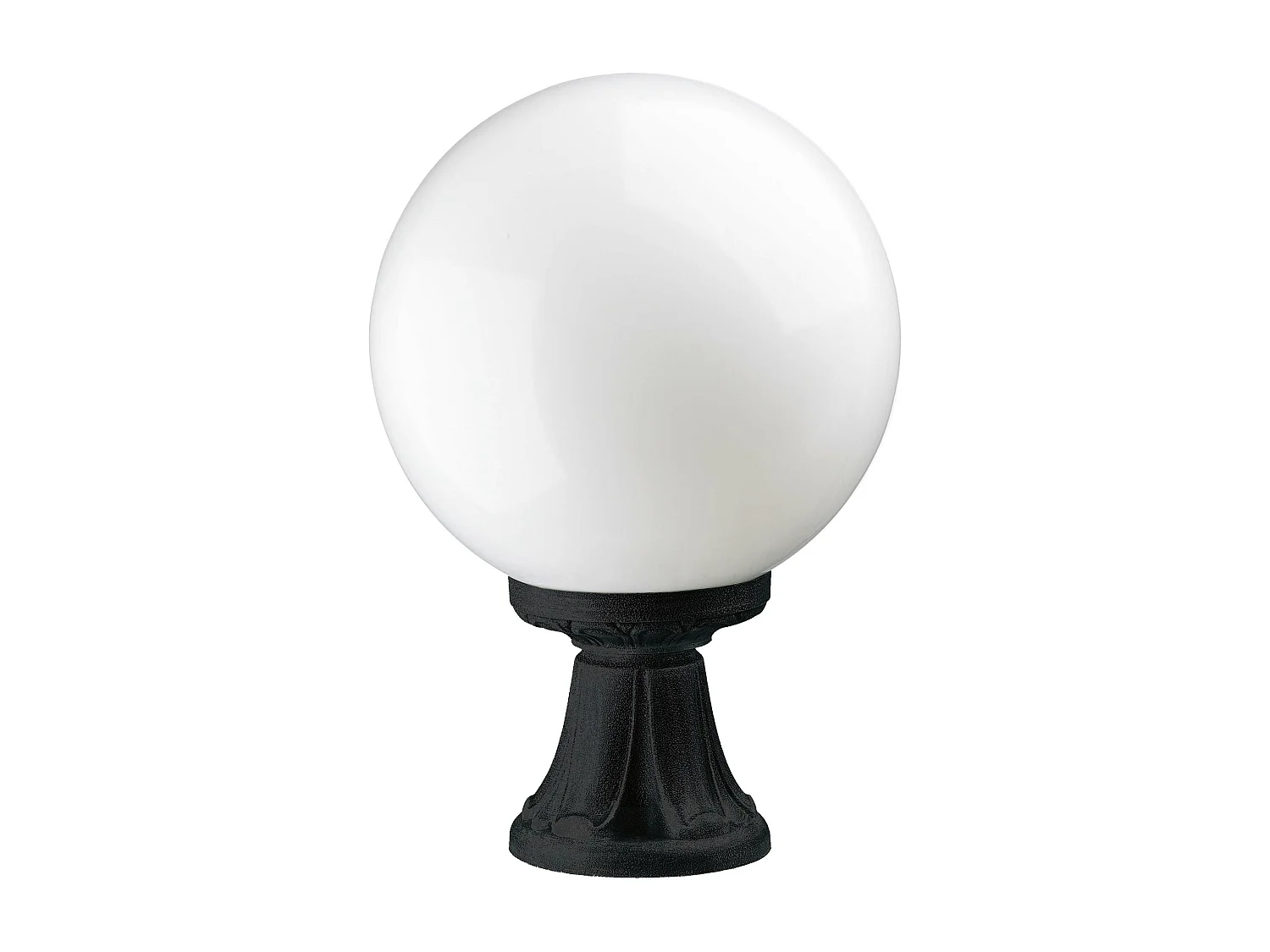 Lampa zewn?trzna INDURA GLOBO w stylu klasycznym - wys. 45 cm x g?. ø30 cm - E27 70W - kula opalowa - ?ywica - IP55 - czarny 3767582 - obrazek 1