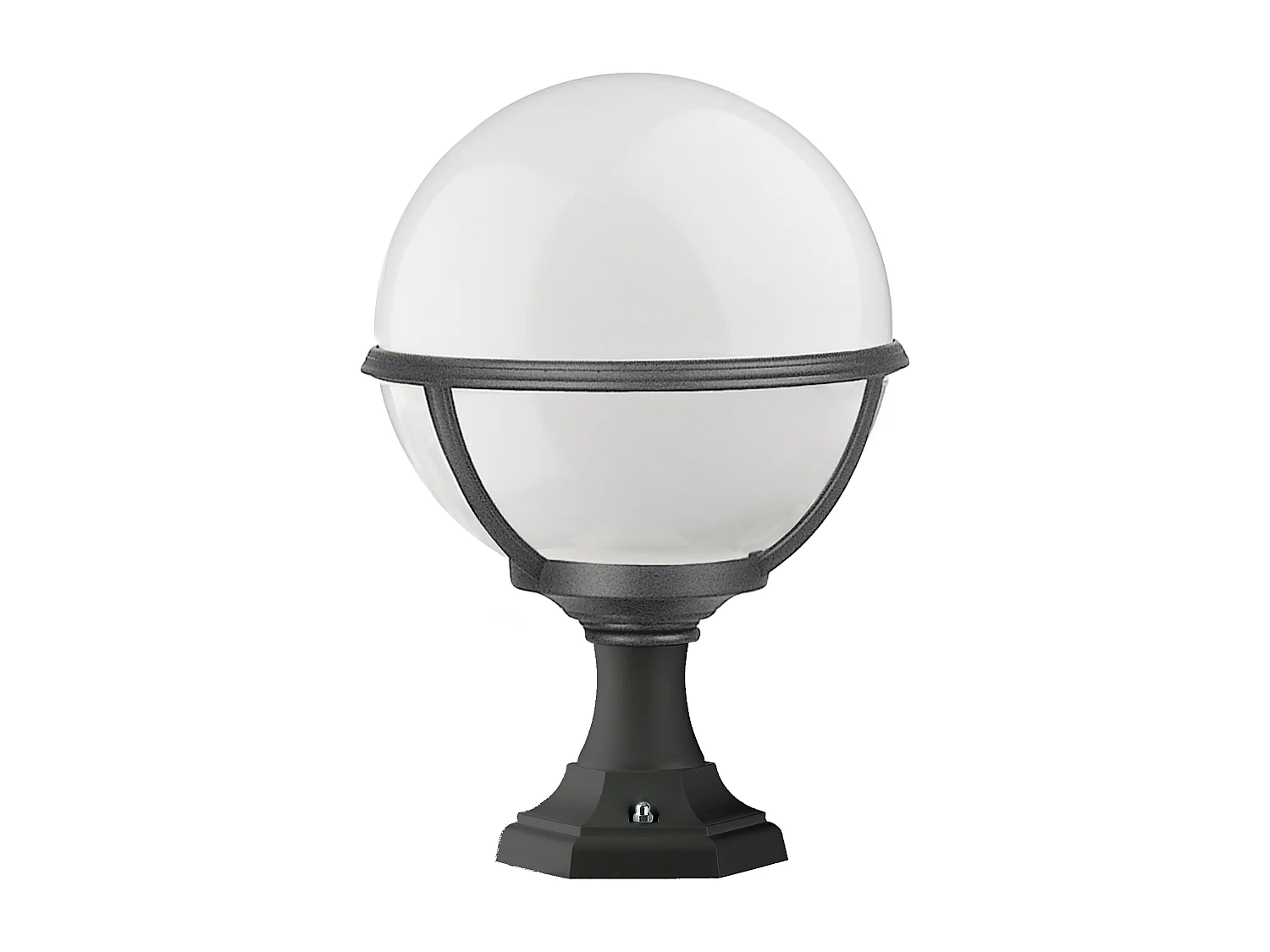 Lampa ostrzegawcza zewn?trzna CLIC CLAC GLOBO w klasycznym stylu – wys. 42 cm x g?. ø27 cm – E27 42W – poliamid – kula z poliw?glanu – ip44 – czarny 3767587
