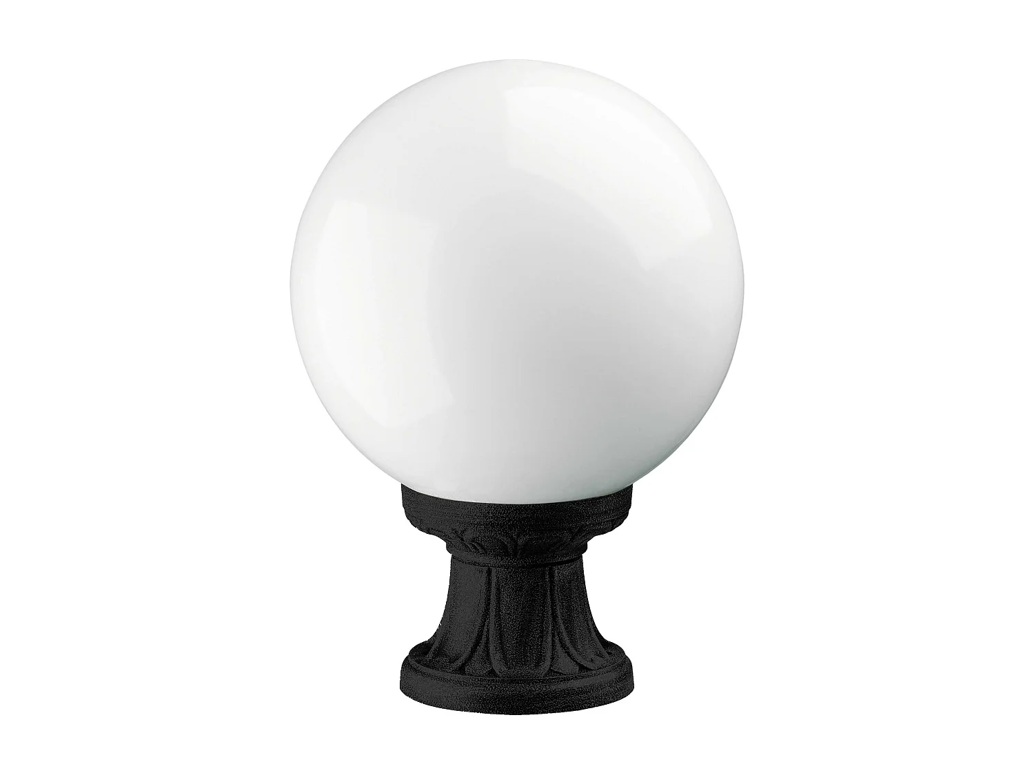 Lampa zewn?trzna INDURA GLOBO w stylu klasycznym - wys. 35 cm x g?. ø25 cm - E27 70W - kula opalowa - ?ywica - IP55 - czarny 3767593 - obrazek 1