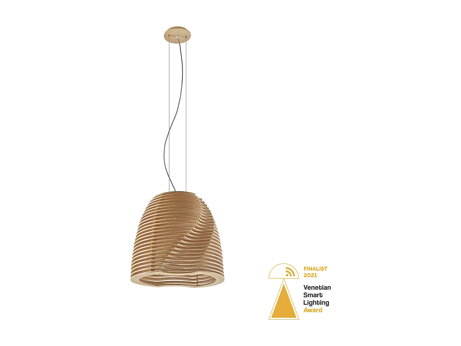 Lampa sufitowa TWIST w stylu nowoczesnym i skandynawskim - wys. 150 cm x g?. ø55 cm - led GX53 T2 6W - 480lm i 3000K - ip20 - drewno bukowe 3716383 - obrazek 1