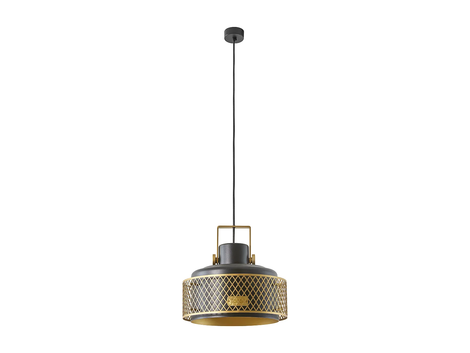 Lampa sufitowa TOSCA w nowoczesnym stylu - g?. 33 cm x wys. 150 cm - E27 60W - IP20 - do u?ytku wewn?trznego - stal i aluminium - czer? i z?oto 3748190 - obrazek 1
