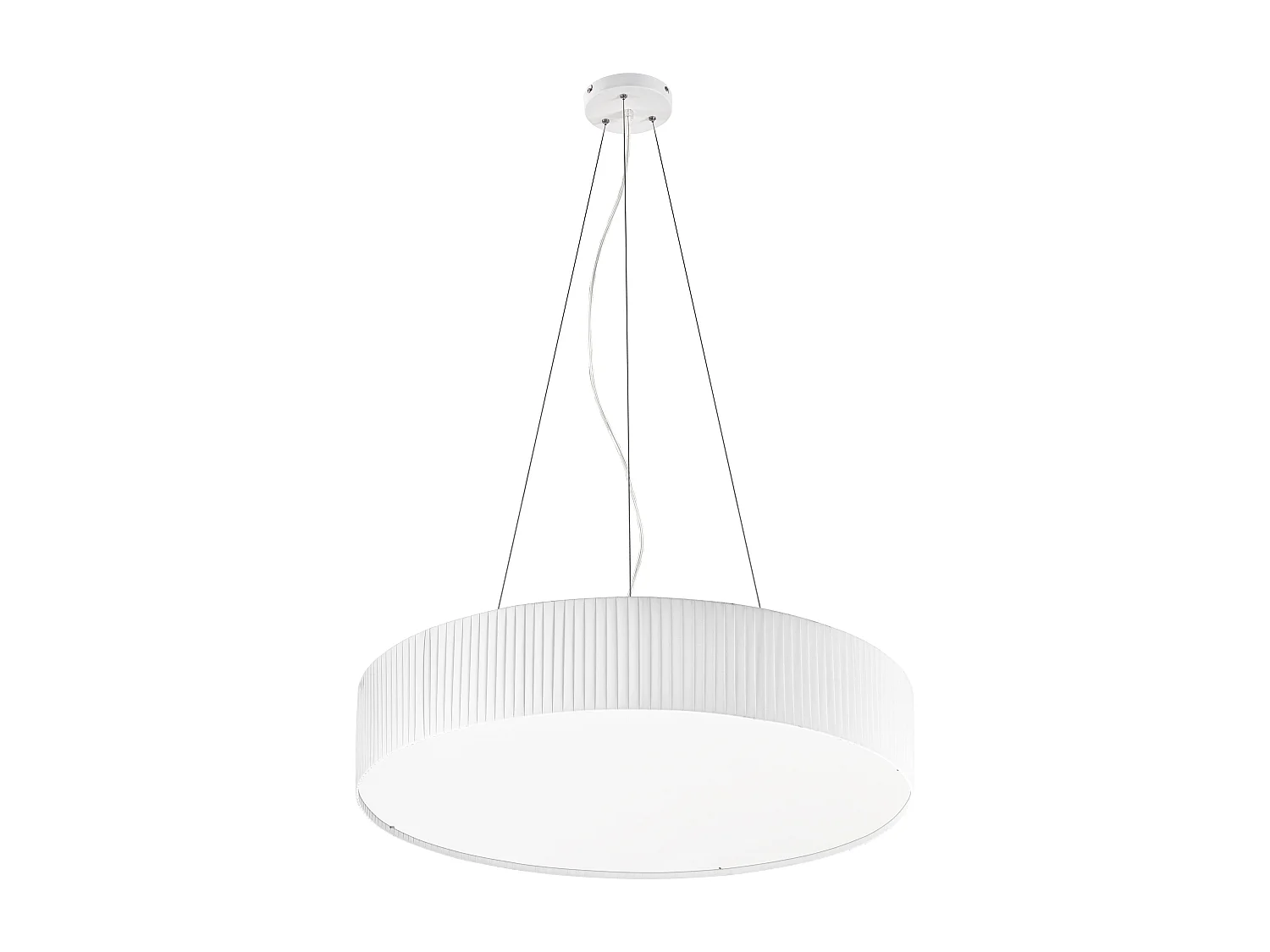 Lampa sufitowa VORADA w stylu nowoczesnym - g?. ø90 cm x wys. 150 cm - LED COB AC 29W - 4000 lm Y 4K - IP20 - syntetyczny plisowany klosz wst?gowy - stal i biel 3748227 - obrazek 1
