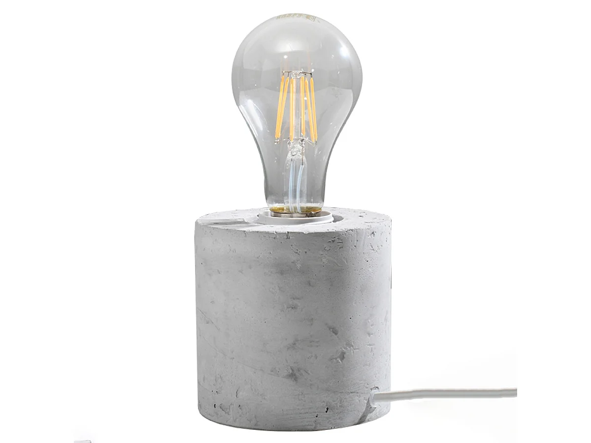 Lampa biurkowe industrialny SALGADO, beton – 1 źródło – L.10 x H.10 cm – szary 1357659