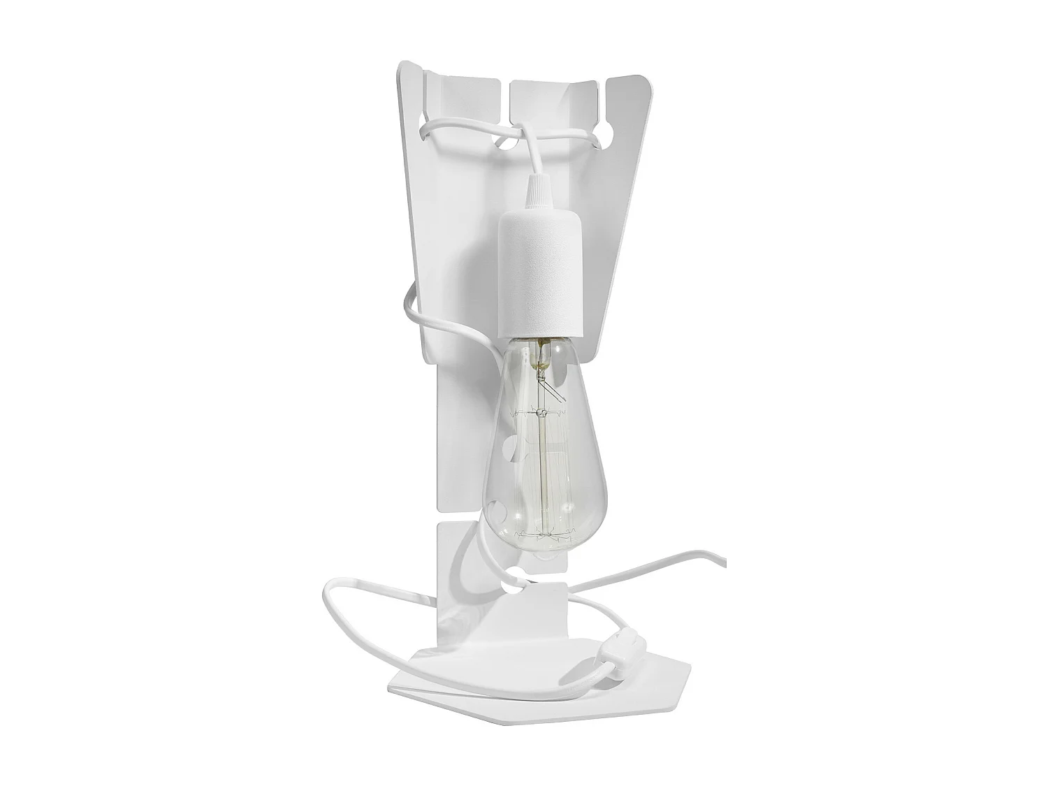 Lampa biurkowe industrialny ARBY, stal – 1 źródło – L.15 x H.31 cm – biały 1357669