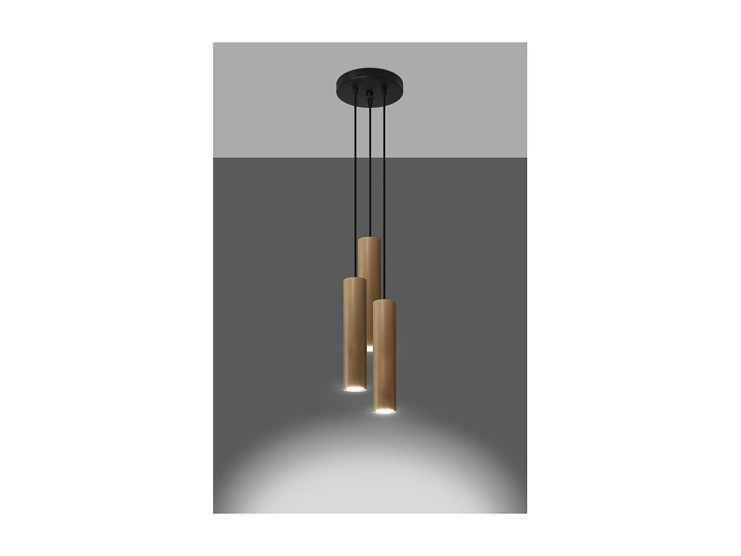 Lampa wisząca LINO 3P drewniana 1358447 - obrazek 1