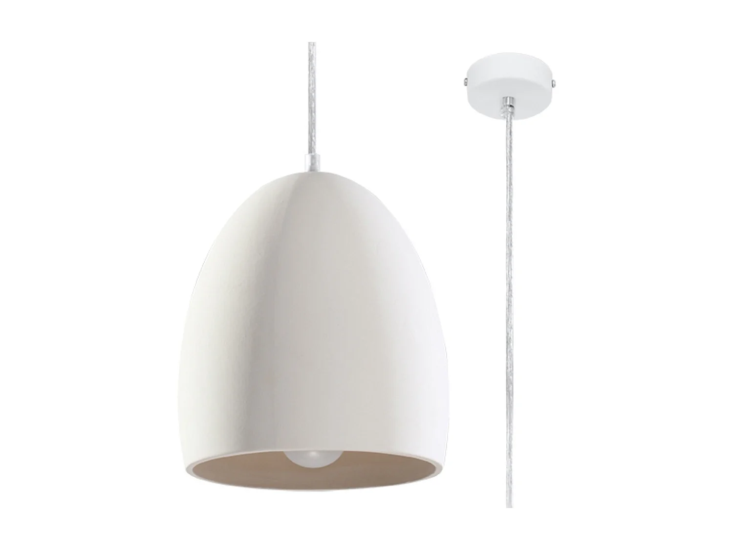 Lampa wisząca ceramiczna FLAWIUSZ biała 1358515 - obrazek 1