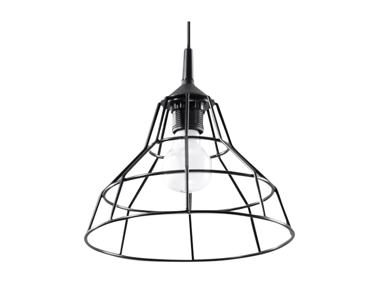Lampa wiszące nowoczesny ANATA, stal – 1 źródło – L.25 x H.95 cm – czarny 1387951