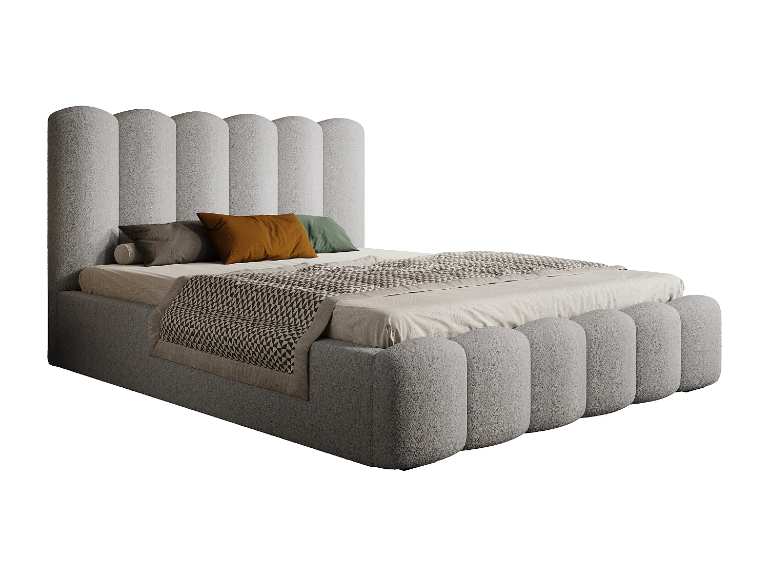 Łóżko tapicerowane MONA V DomoHome, schowek, designerskie wezgłowie, elegancka tkanina, 180x200 cm, JESION 3912353 - obrazek 1