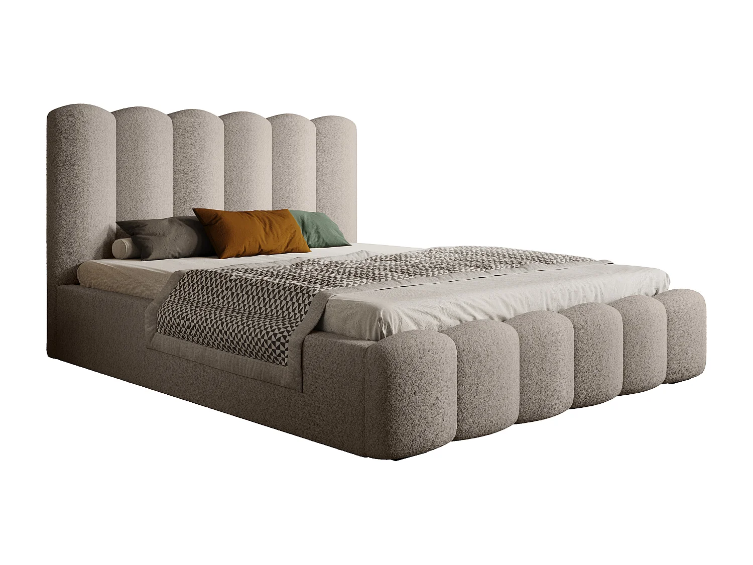 Łóżko skrzyniowe tapicerowane MONA V DomoHome, duża przestrzeń do przechowywania, nowoczesny design, 160x200 cm, BEŻOWE 3912392 - obrazek 1