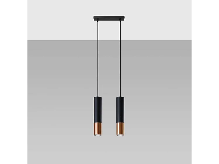 Lampa wisząca LOOPEZ 2 czarna/miedź 1358409 - obrazek 1