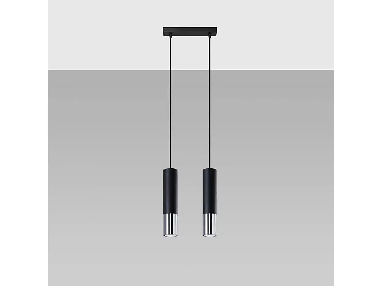 Lampa wisząca LOOPEZ 2 czarna/chrom 1358413 - obrazek 1