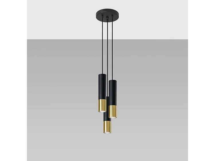 Lampa wisząca LOOPEZ 3P czarna/złoty 1358431 - obrazek 1