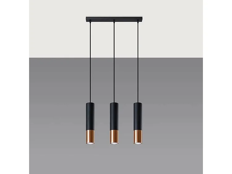 Lampa wisząca LOOPEZ 3L czarna/miedź 1358651 - obrazek 1