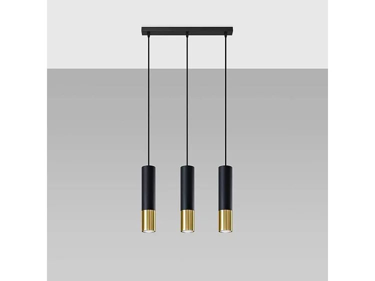 Lampa wisząca LOOPEZ 3L czarny/złoty 1358677 - obrazek 1