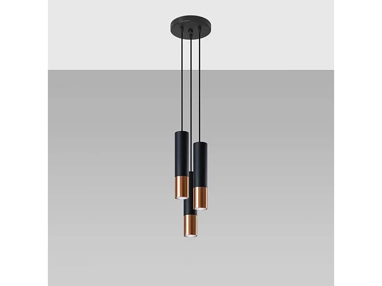 Lampa wisząca LOOPEZ 3P czarny/miedź 1358757 - obrazek 1