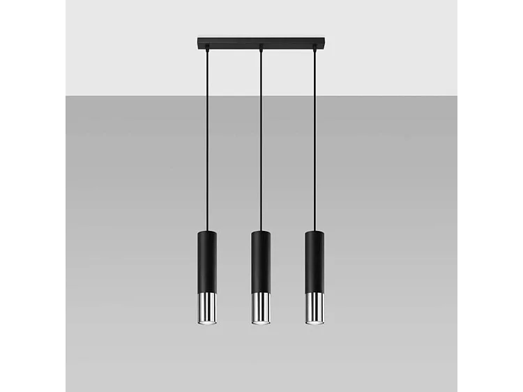 Lampa wisząca LOOPEZ 3L czarna/chrom 1387943 - obrazek 1