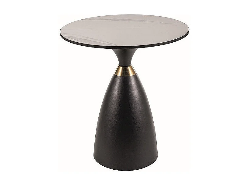 Ława GEMINI 50x50 biały marmur/czarny mat 3954504 - obrazek 1