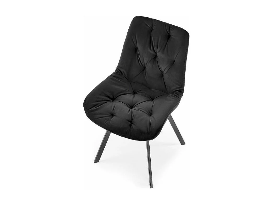 Krzesło tapicerowane K519 VELVET czarne obracane 3957806 - obrazek 1