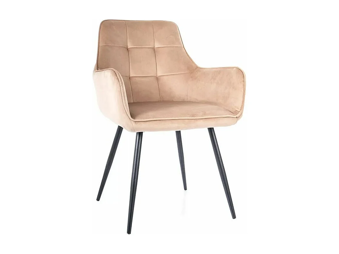 Krzesło tapicerowane LEMON VELVET beżowe 3957840