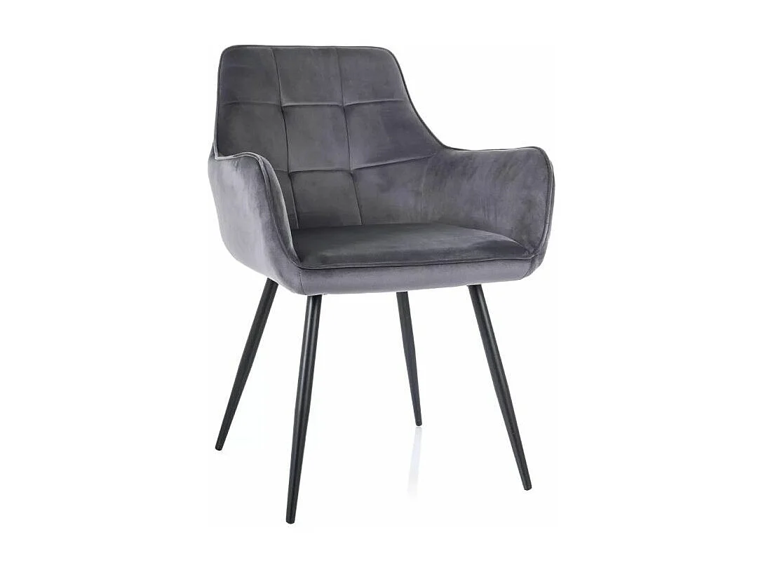 Krzesło tapicerowane LEMON VELVET szare 3957854 - obrazek 1