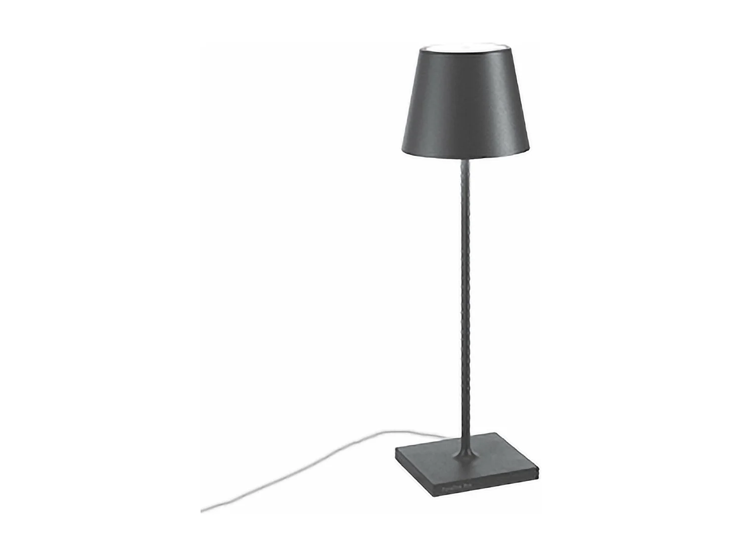 Lampa stołowa Poldina, ciemnoszara, 230 V, z wtyczką LED z funkcją ściemniania, 11 x 38 cm - nowoczesny design z aluminium 3982145 - obrazek 1