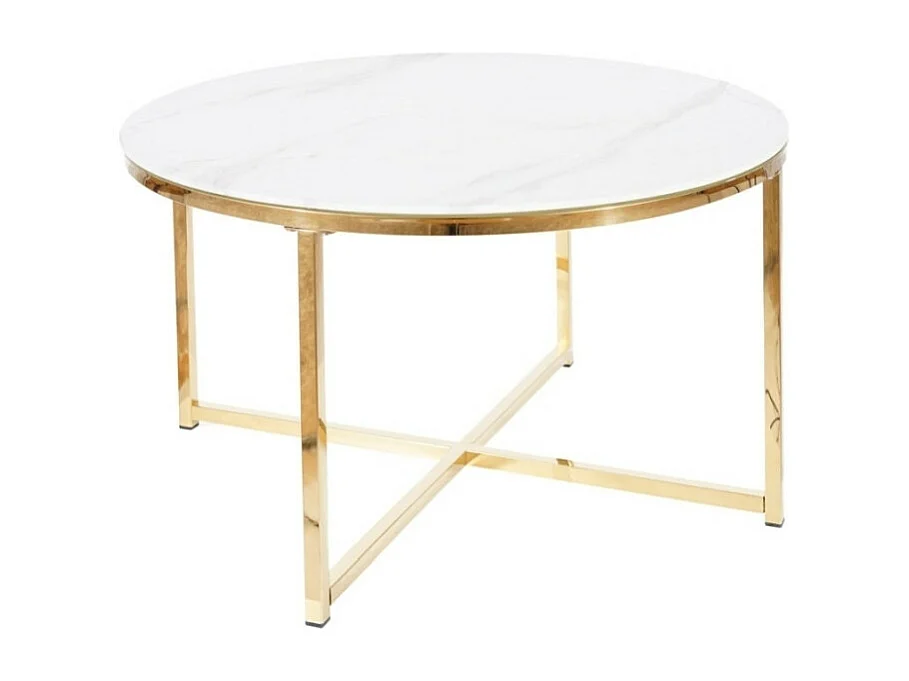 Ława SALMA 80x80 marmur/złota 4008747 - obrazek 1