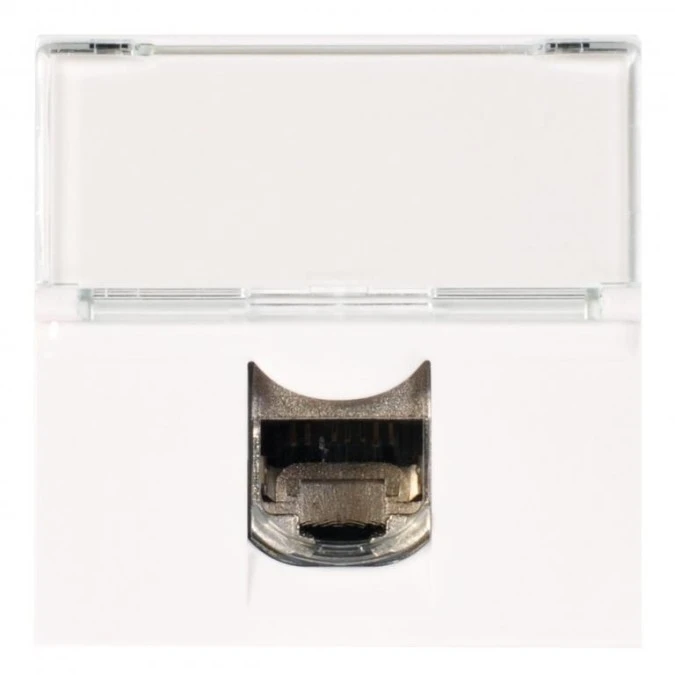 MOSAIC Gniazdo komputerowe pojedyncze RJ45 kat.6a STP 2‑moduły białe 076576 - obrazek 3