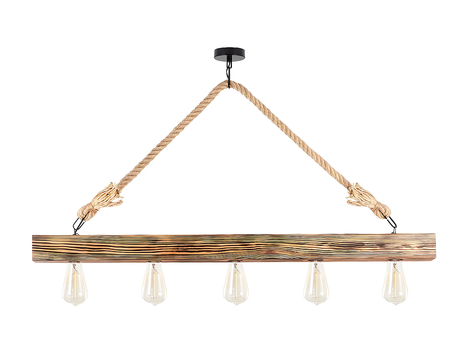 Lampa wisząca EREBOS z drewna – 100 × 53 cm (szer. × wys.) – kolor naturalny 135373