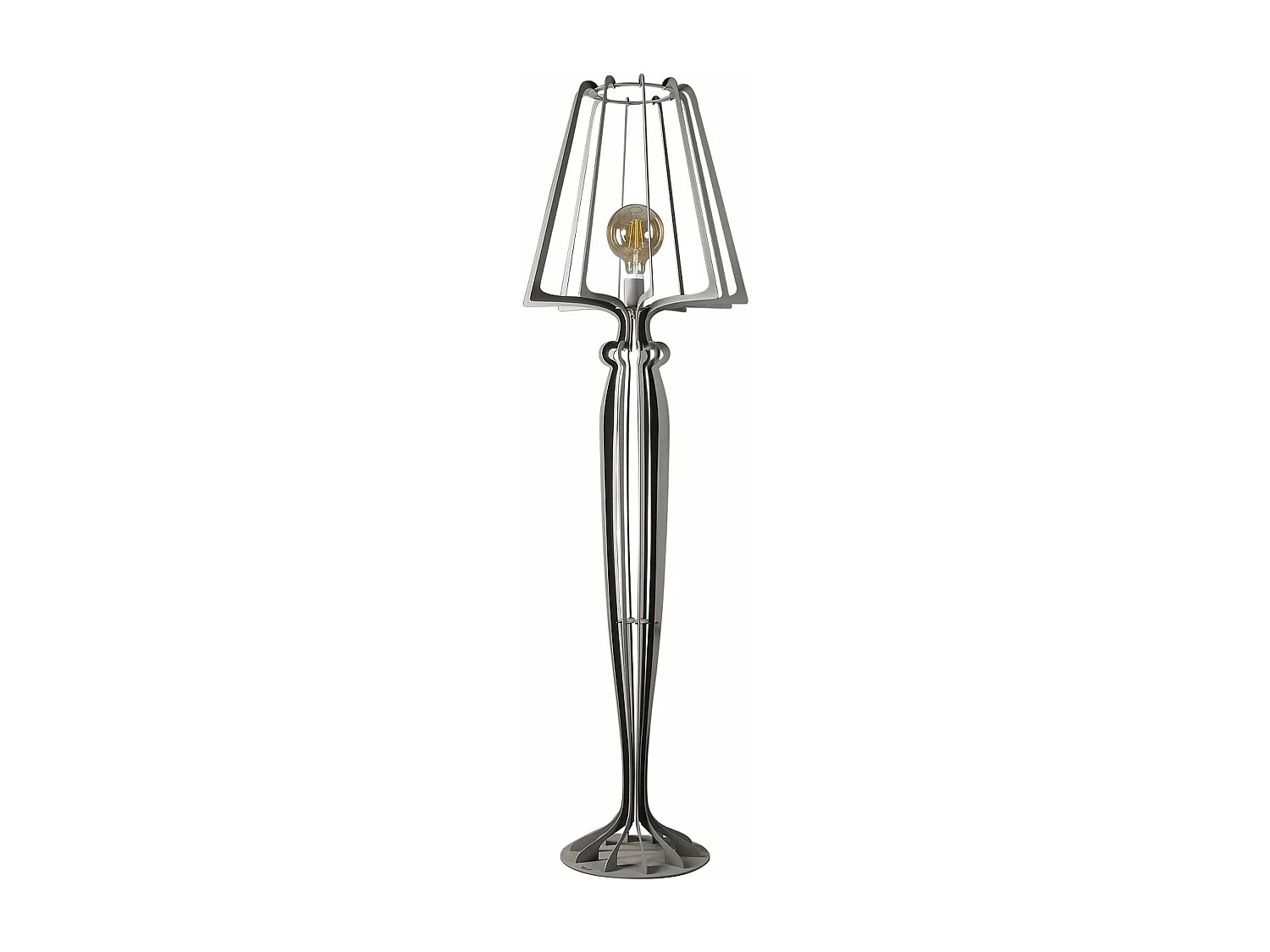 Lampa podłogowa Minerva Ø38x166 cm w stylu kratki żelaznej Nowoczesny design z włącznikiem nożnym Gniazdo E27 Wyprodukowano we Włoszech Błoto 4105086 - obrazek 1