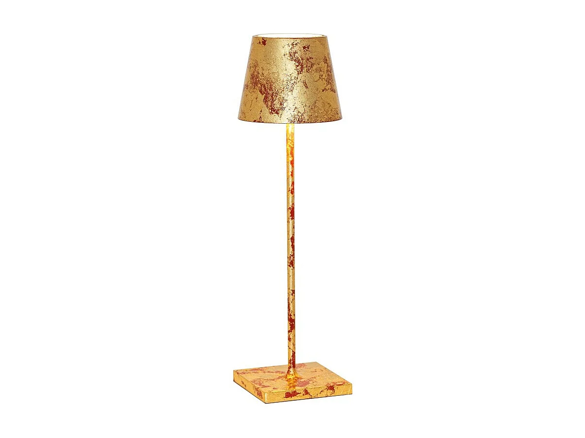 Lampa stołowa LED Poldina Pro Red Gold Leaf Crackle, ładowalna i ściemnialna, z czasem pracy na baterii do 12 godzin. 3037702 - obrazek 1