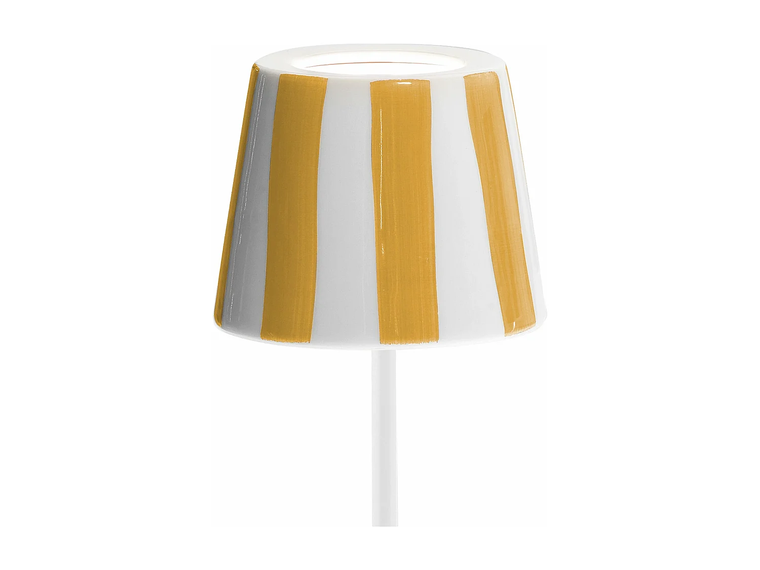 Lampa stołowa LED Poldina Lido w żółte paski, ładowalna i ściemnialna, z czasem pracy baterii do 12 godzin. Nadaje się do użytku na zewnątrz, stopień ochrony IP65. 3037809 - obrazek 1