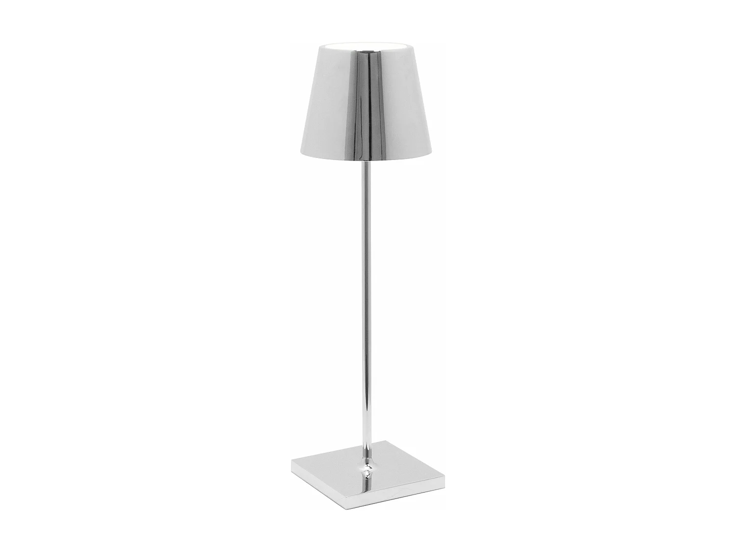Lampa stołowa LED Poldina Pro w kolorze polerowanego chromu, ładowalna i ściemnialna, z czasem pracy na baterii do 12 godzin. 3037821 - obrazek 1