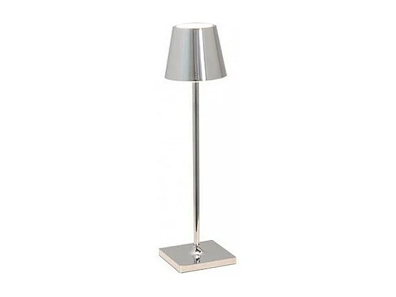 Lampa stołowa LED Poldina Pro Micro w polerowanym chromie, z możliwością ładowania i ściemniania, z czasem pracy na baterii do 12 godzin. 3037697 - obrazek 1