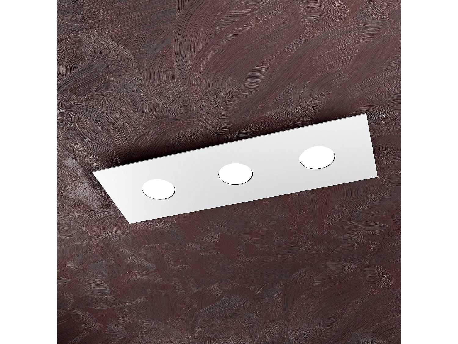 Lampa sufitowa prostokątna Toplight Area 3-punktowa z oprawką GX53, biała struktura, nowoczesny design 60x20x3cm 4139020 - obrazek 1