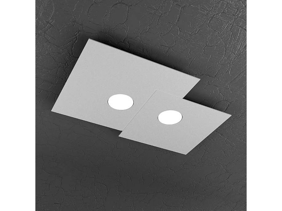 Lampa sufitowa kwadratowa Toplight 2-punktowa Plate z oprawką GX53, struktura antracytowa, nowoczesny design 50x35x3cm 4139035 - obrazek 1