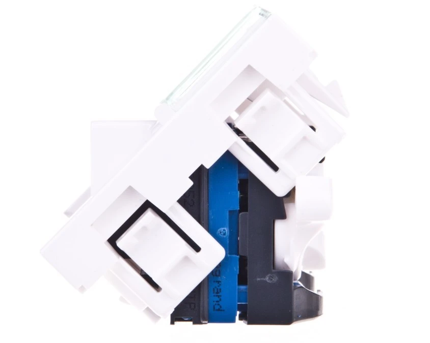 MOSAIC Gniazdo komputerowe podwójne RJ45 kat.6 UTP 2M 45st białe 076504 - obrazek 2