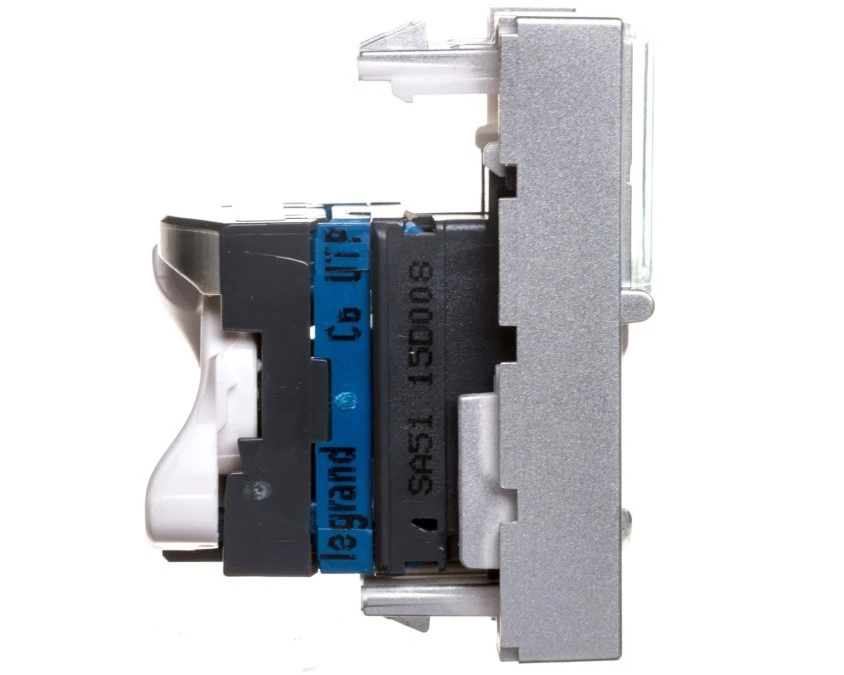 MOSAIC Gniazdo komputerowe pojedyncze RJ45 kat.6 UTP aluminium 079461 - obrazek 2