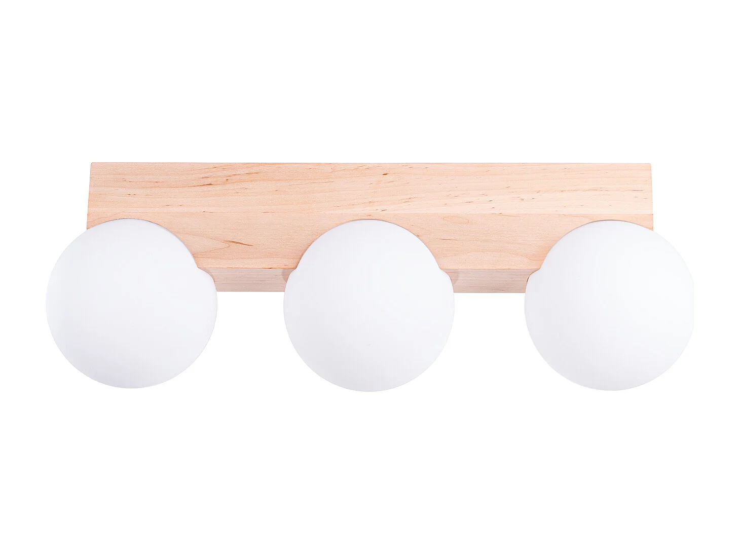 Lampa sufitowa nowoczesny BULBO, drewno/szkło - 3 źródło - L.46 x H.16 cm - naturalne drewno/biały 4197476 - obrazek 1