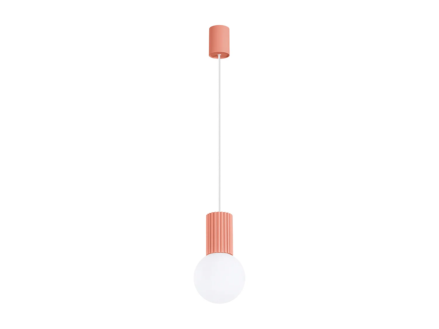 Lampa wisząca nowoczesny HALO, aluminium/szkło - 1 źródło - L.12 x H.120 cm - brzoskwiniowy 4201896 - obrazek 1