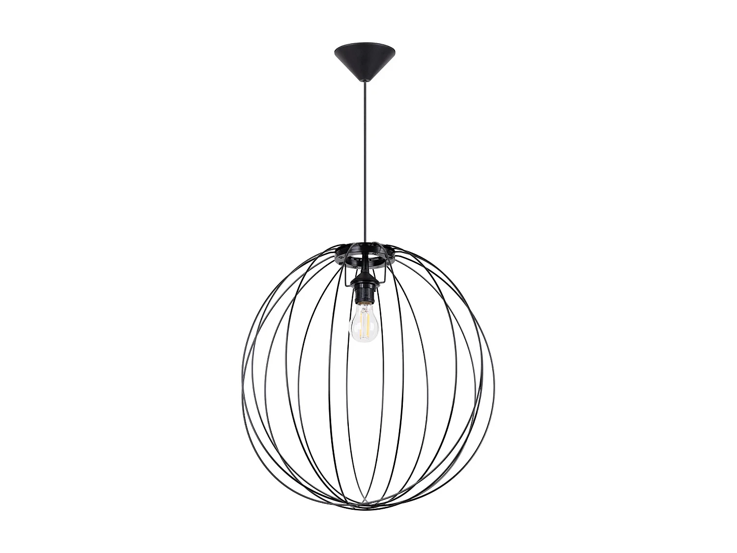 Lampa Wisząca Nowoczesny Ziro, Stal – 1 Źródło – L.50 X H.110 Cm – Czarny 4201902