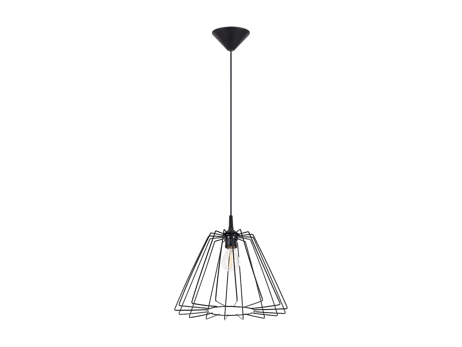 Lampa Wisząca Nowoczesny Trapo, Stal - 1 Źródło - L.35 X H.91 Cm - Czarny 4201904 - obrazek 1