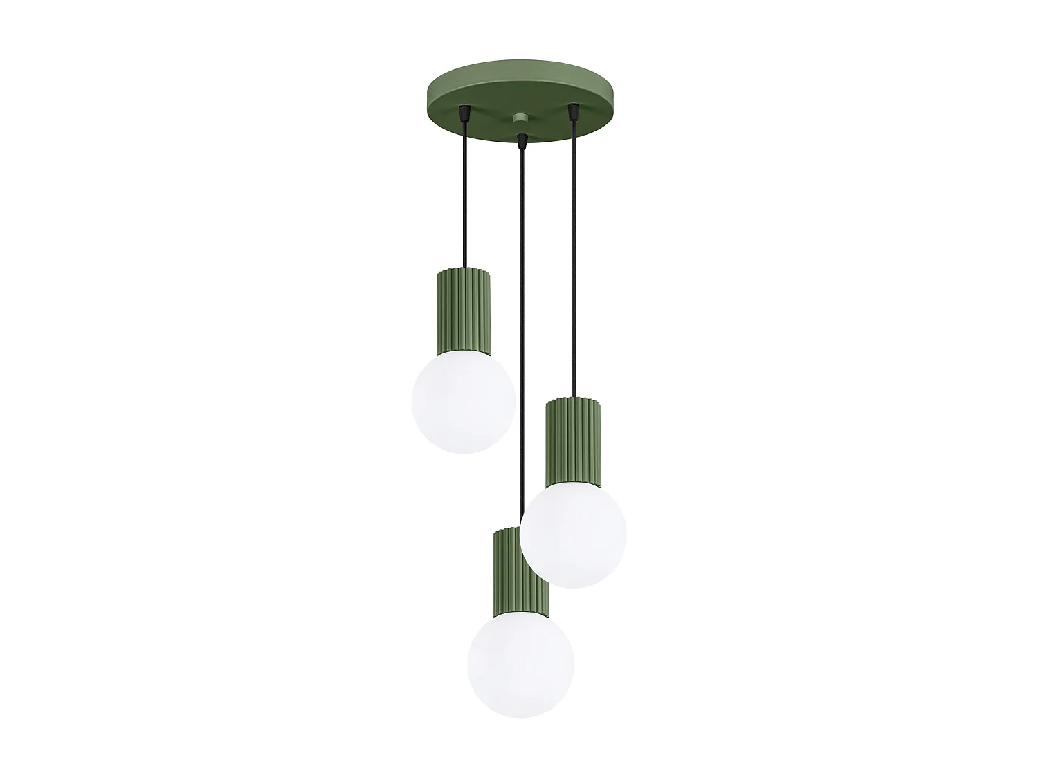 Lampa wisząca nowoczesny HALO, aluminium/szkło - 3 źródło - L.25 x H.125 cm - zielony oliwkowy 4201903 - obrazek 1