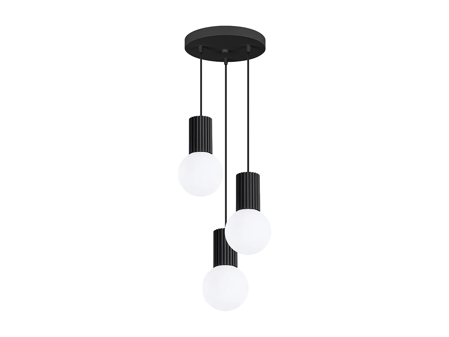 Lampa wisząca nowoczesny HALO, aluminium/szkło - 3 źródło - L.25 x H.125 cm - czarny 4201910 - obrazek 1