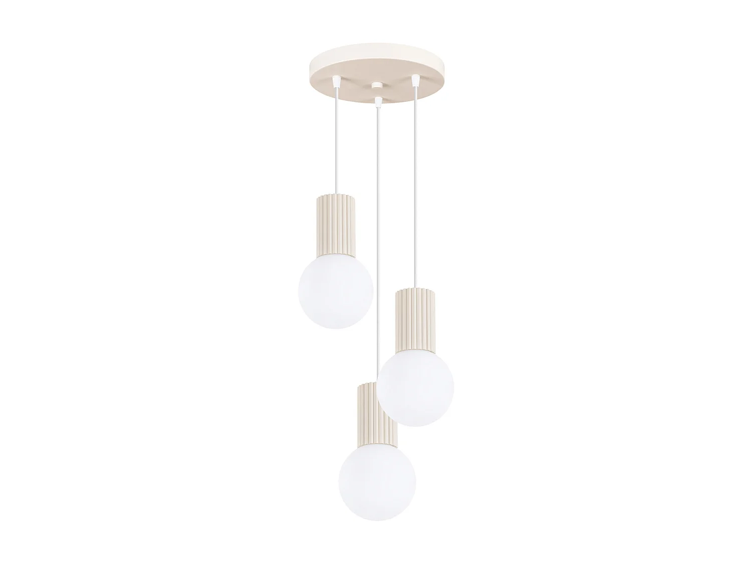 Lampa wisząca nowoczesny HALO, aluminium/szkło - 3 źródło - L.25 x H.125 cm - beżowy 4201913 - obrazek 1