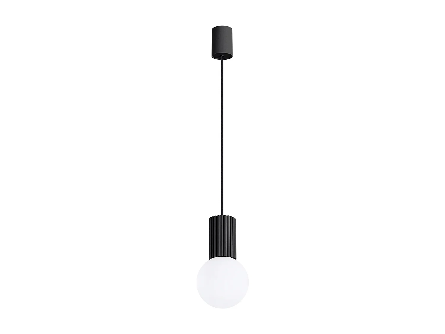 Lampa wisząca nowoczesny HALO, aluminium/szkło - 1 źródło - L.12 x H.120 cm - czarny 4201915 - obrazek 1