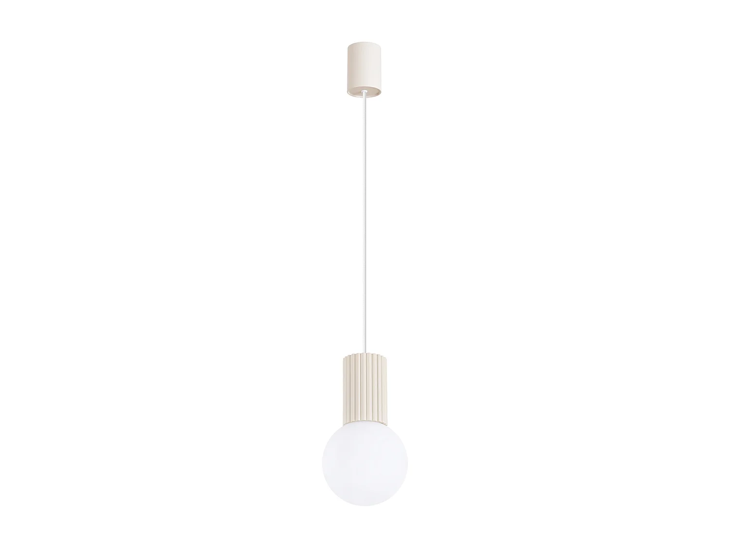 Lampa wisząca nowoczesny HALO, aluminium/szkło - 1 źródło - L.12 x H.120 cm - beżowy 4201916 - obrazek 1