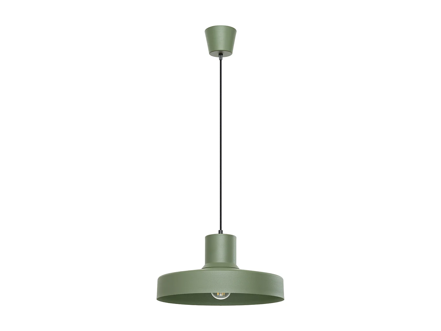 Lampa wisząca nowoczesny BILO, stal - 1 źródło - L.35 x H.120 cm - zielony oliwkowy 4201926 - obrazek 1