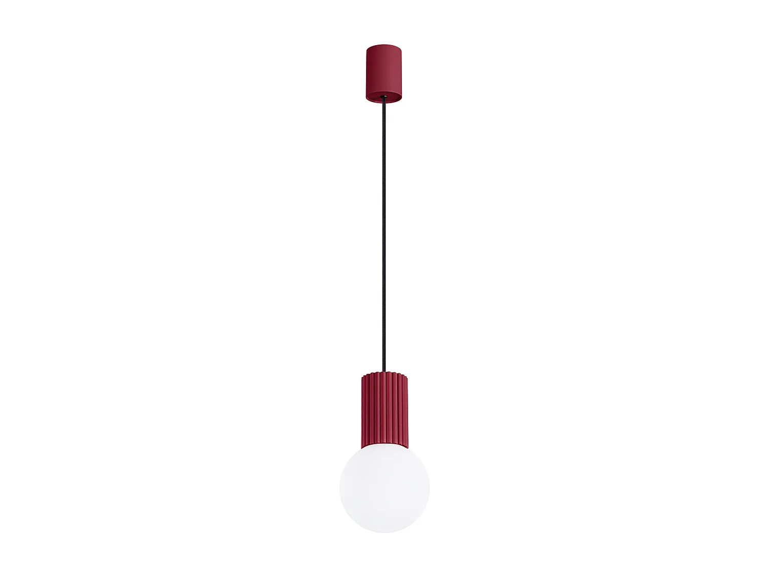 Lampa wisząca nowoczesny HALO, aluminium/szkło - 1 źródło - L.12 x H.120 cm - burgund 4201933 - obrazek 1