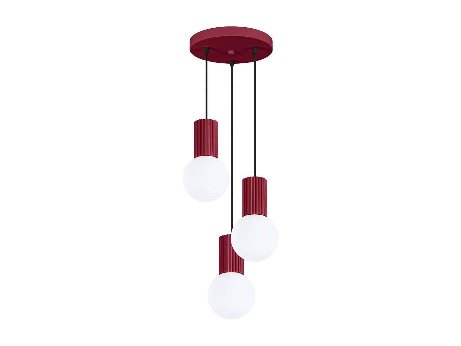 Lampa wisząca nowoczesny HALO, aluminium/szkło - 3 źródło - L.25 x H.125 cm - burgund 4201935 - obrazek 1